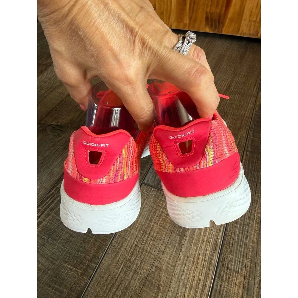 Skechers GO Walk 4 Today Walking Shoes Sz. 9 Neon Orangey Pink